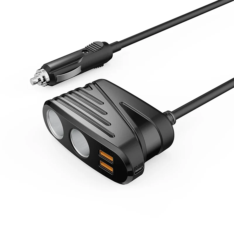 CARPURIDE Car charger mobile phone charger cigarette lighter dispenser with 2USB ports dual QC3.0 fast charging 20W USB-C Type-C charging - Image 6