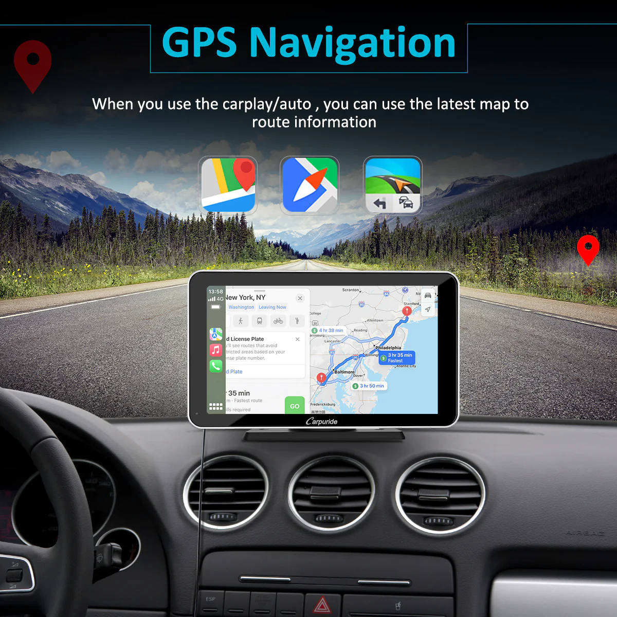 Car Stereo with Carplay/Android Auto, Plug and Play Quick Install, 7 Inch IPS Touch Screen, Multimedia Player with Bluetooth, Mirror Link, Google and Siri Assistant，Backup Camera,Silver Frame - Image 3