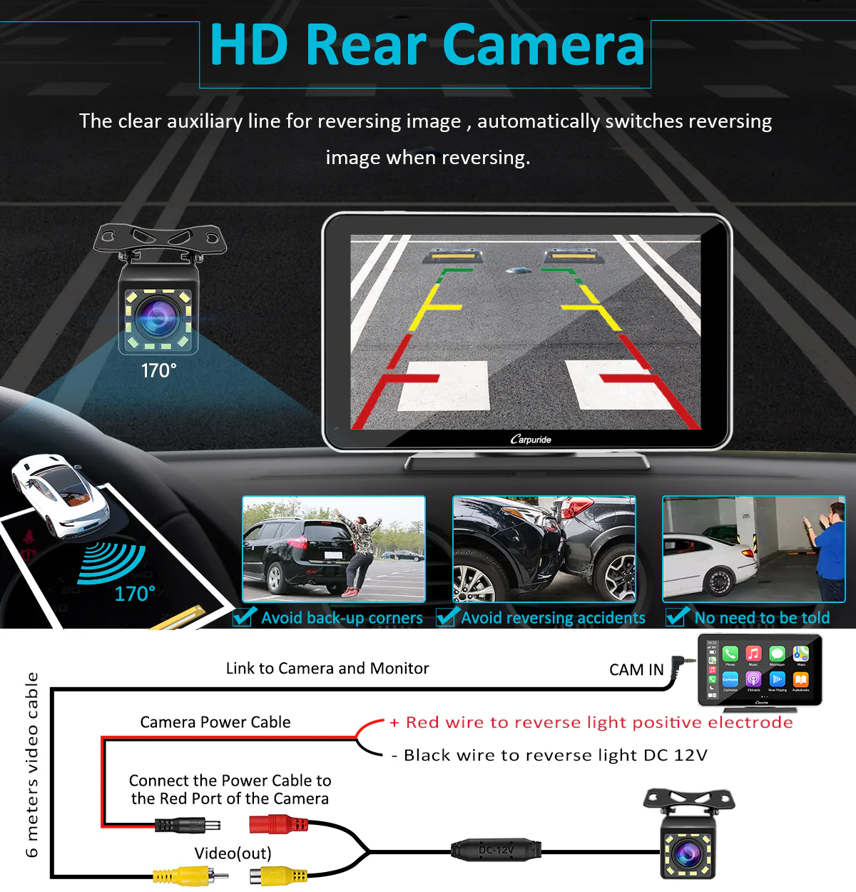 Car Stereo with Carplay/Android Auto, Plug and Play Quick Install, 7 Inch IPS Touch Screen, Multimedia Player with Bluetooth, Mirror Link, Google and Siri Assistant，Backup Camera,Silver Frame - Image 8