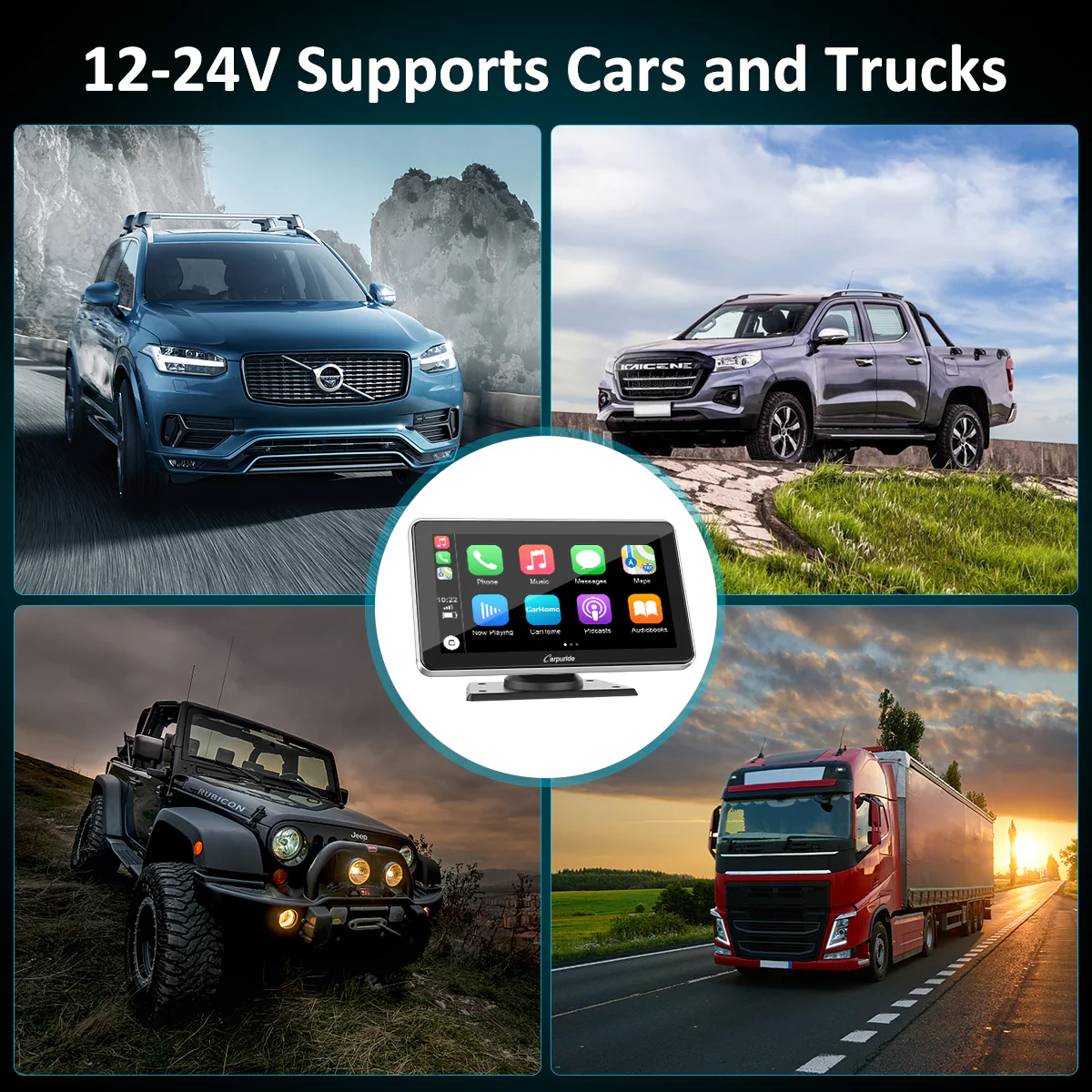 Car Stereo with Carplay/Android Auto,7" IPS Touch Screen,Silver Frame,Plug and Play Quick Install, Suitable for All Cars,Multimedia Player with Bluetooth, Mirror Link, Google and Siri Assistant - Image 7