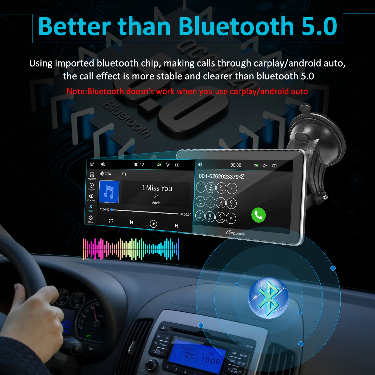 Car Stereo with Wireless Apple CarPlay&Android Auto, 7" IPS Touch Screen,Silver Frame,Multimedia Bluetooth Navigation Dashboard Console with Mirror Link, Google, and Siri Assistant - Image 4