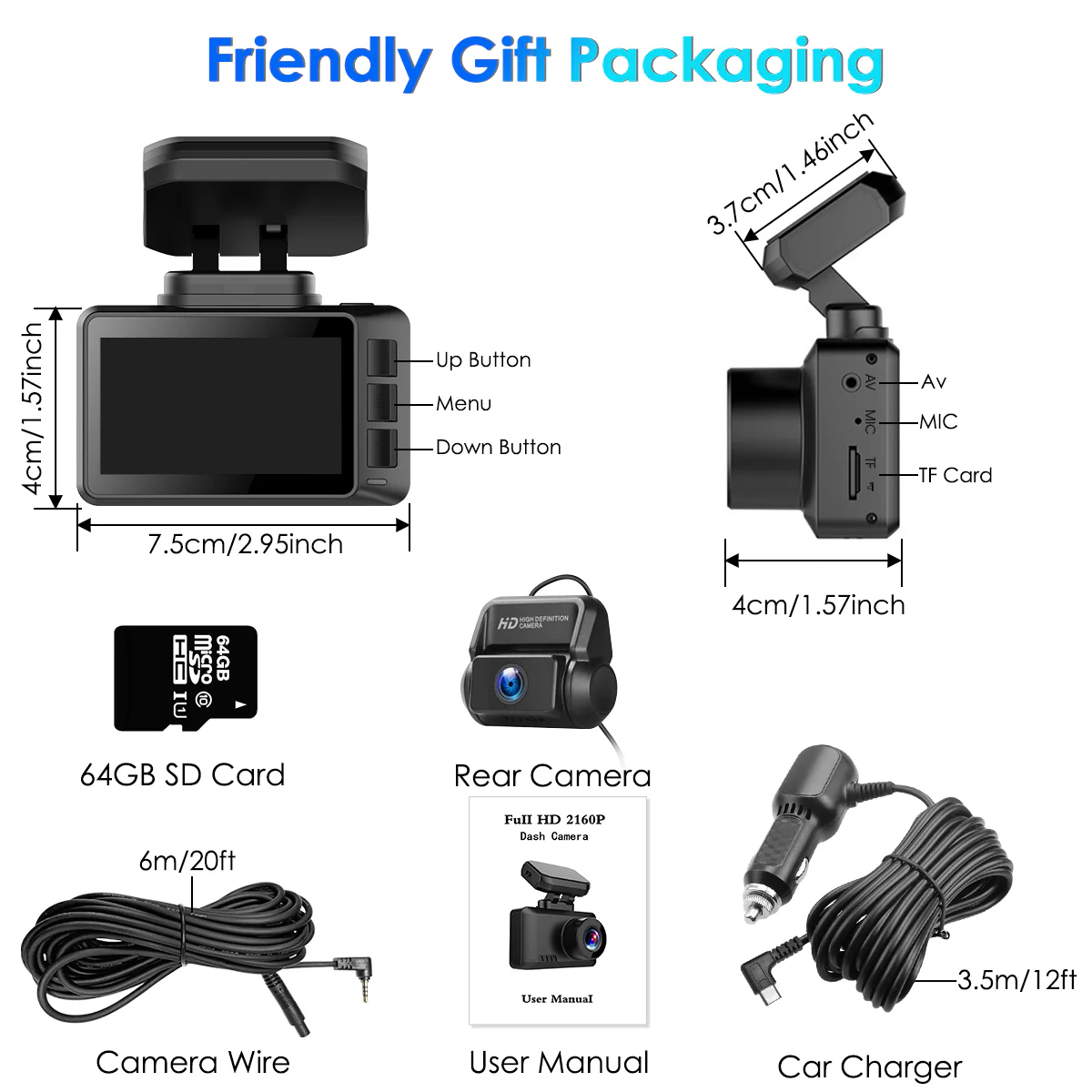CARPURIDE T8, 2.45 Inch IPS, 4K UHD 2160P Dash Camera - Image 10