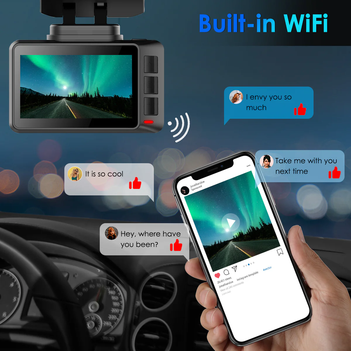 CARPURIDE T8, 2.45 Inch IPS, 4K UHD 2160P Dash Camera - Image 5