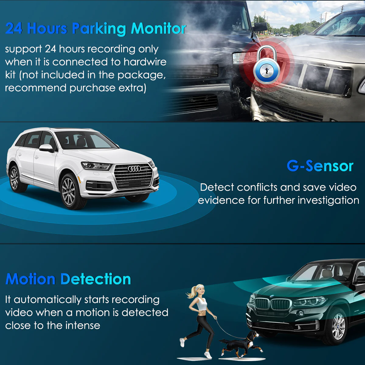 CARPURIDE T8, 2.45 Inch IPS, 4K UHD 2160P Dash Camera - Image 8