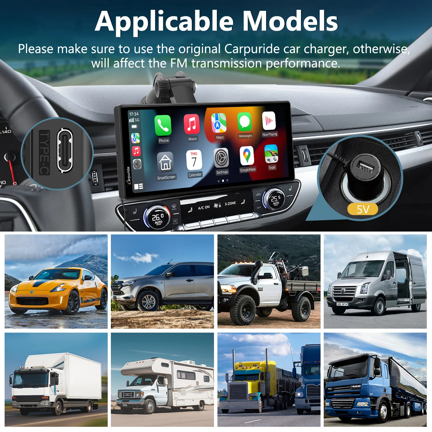 CARPURIDE C92 Portable Smart Multimedia Dashboard Console - Image 11