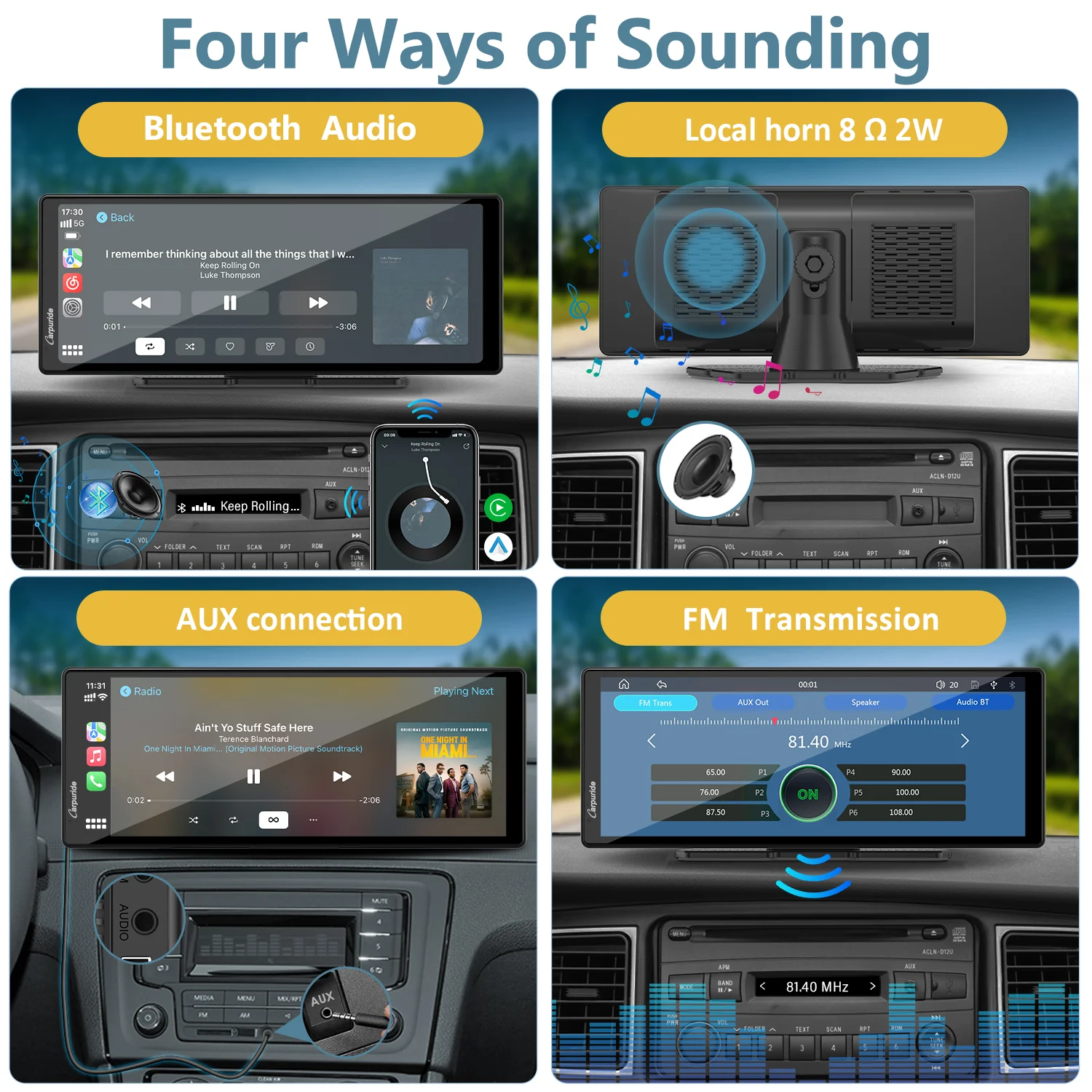 CARPURIDE C92 Portable Smart Multimedia Dashboard Console - Image 4
