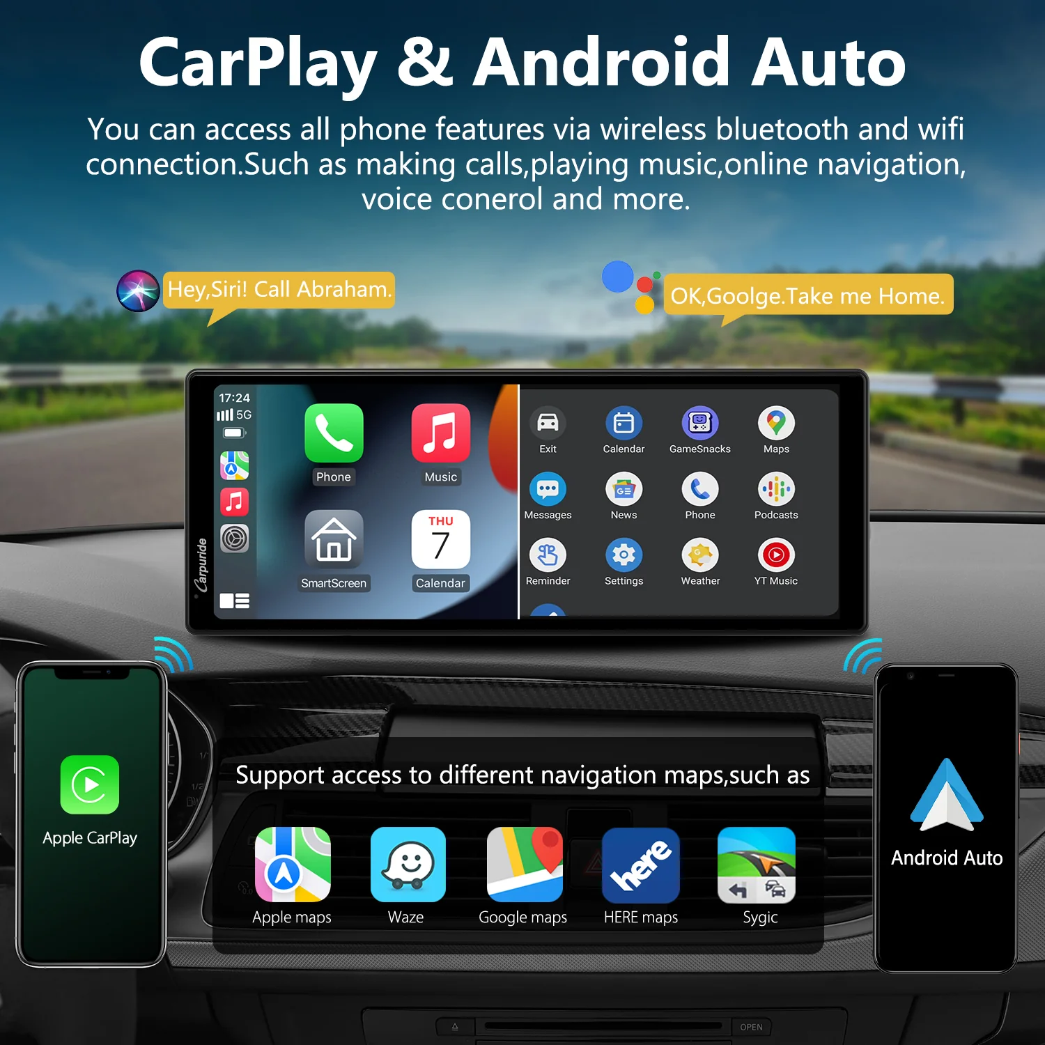 CARPURIDE C92 Portable Smart Multimedia Dashboard Console With Backup Camera - Image 2