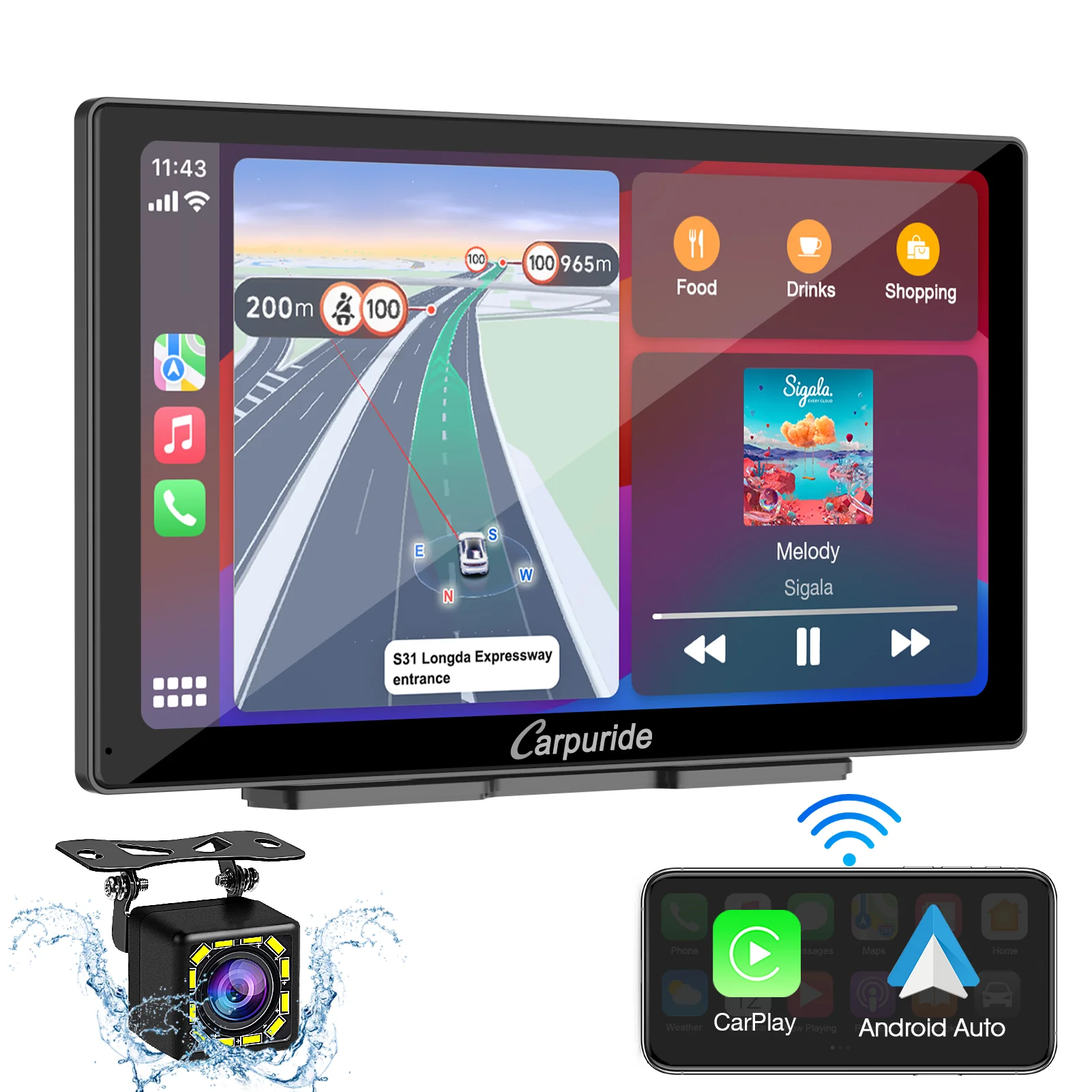 CARPURIDE C98 Portable Smart Multimedia Dashboard Console - Image 11