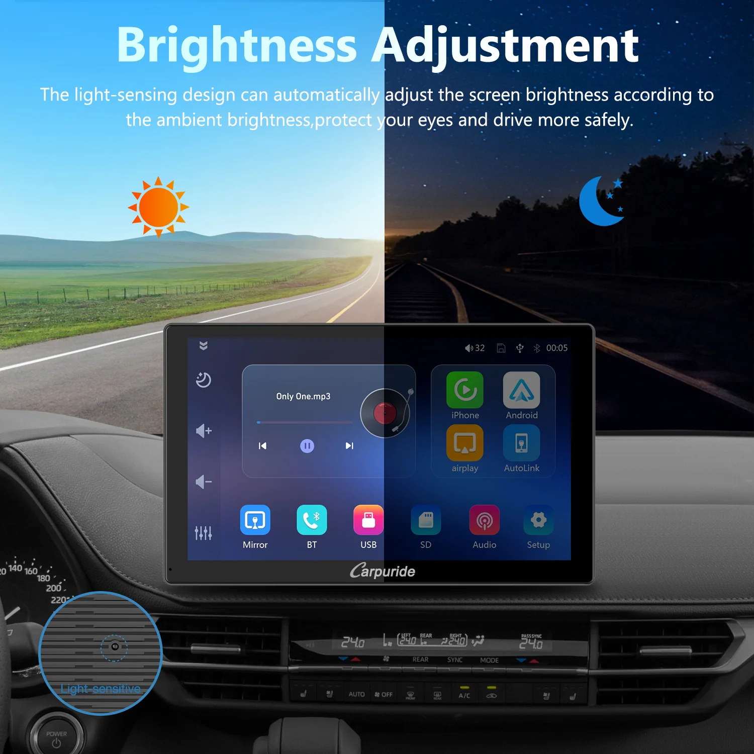 CARPURIDE C98 Portable Smart Multimedia Dashboard Console - Image 6