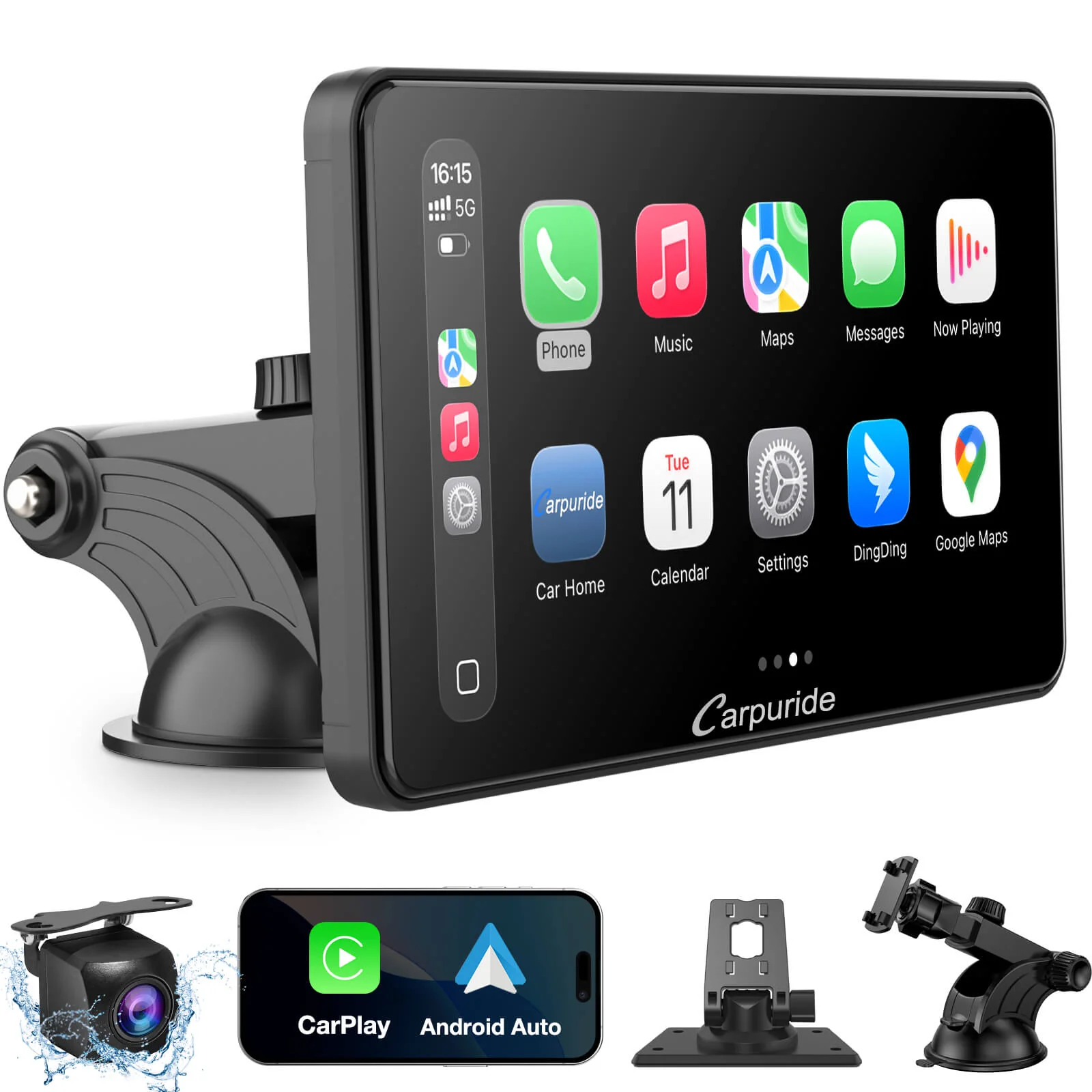 CARPURIDE W701 Car Stereo with Wireless Apple CarPlay&Android Auto, 7" IPS Touch Screen, Multimedia Bluetooth Navigation Dashboard Console with Mirror Link, Google, and Siri Assistant - Image 8