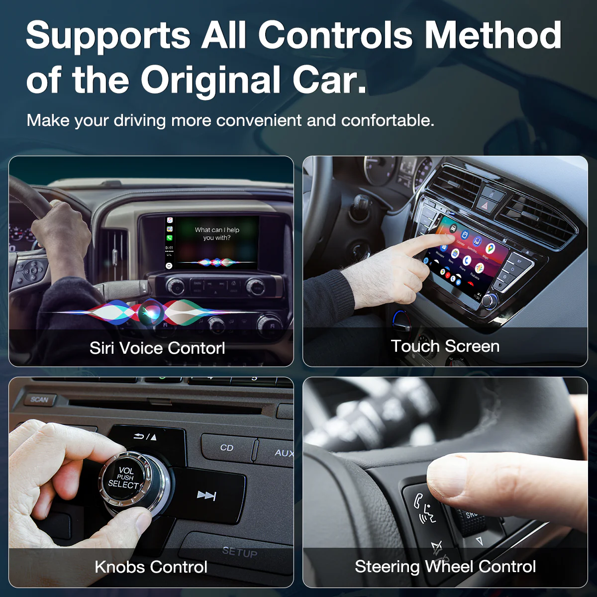 CARPURIDE H01 3 in 1 Android 11.0 Internet AI Box - Wireless Apple Carplay&Android Auto Adapter - Image 5