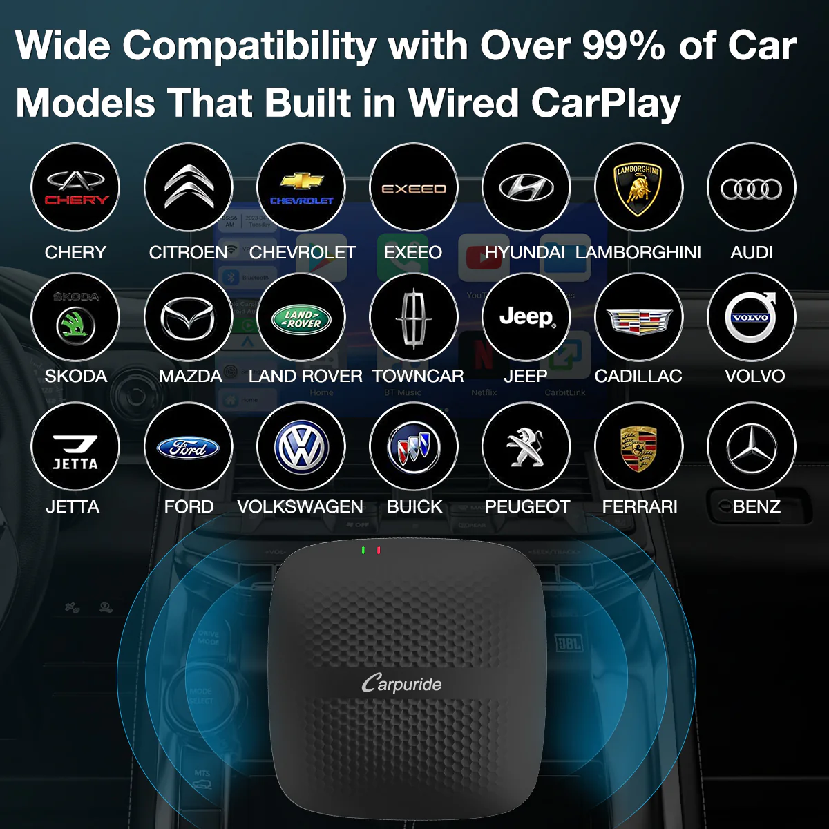 CARPURIDE H01 3 in 1 Android 11.0 Internet AI Box - Wireless Apple Carplay&Android Auto Adapter - Image 8