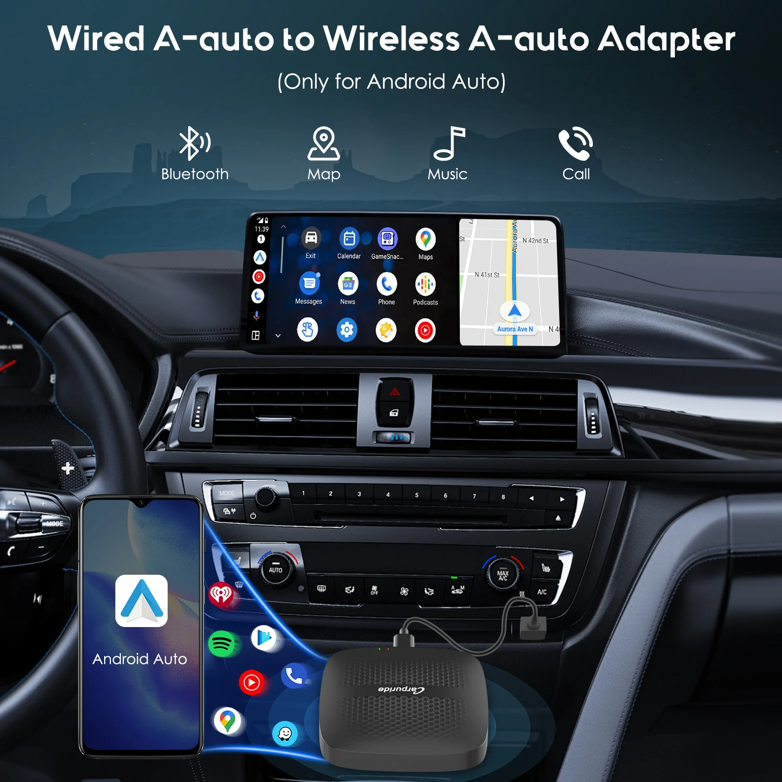 CARPURIDE H02  2-in-1 Magic Box adapter  - Wireless CarPlay or Android Auto Adapter - Image 3