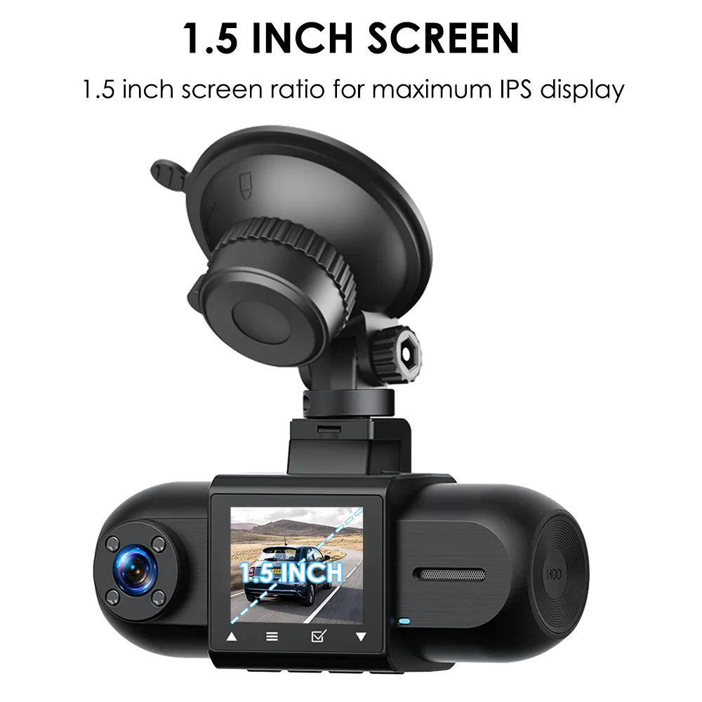 CARPURIDE M8, 1.5 Inch Led Screen, FHD 1080P Dual Lens Dash Camera - Image 8