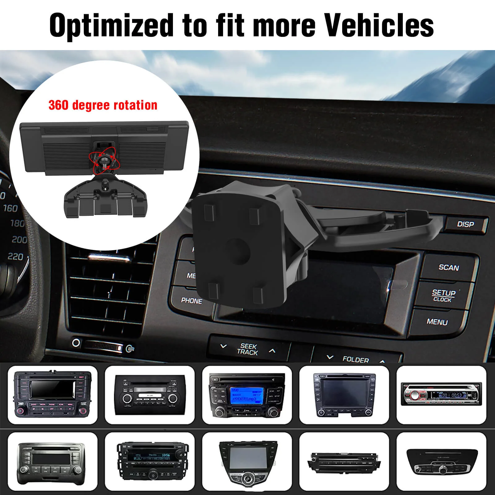 Carpuride Metal CD Player Mount - Image 4