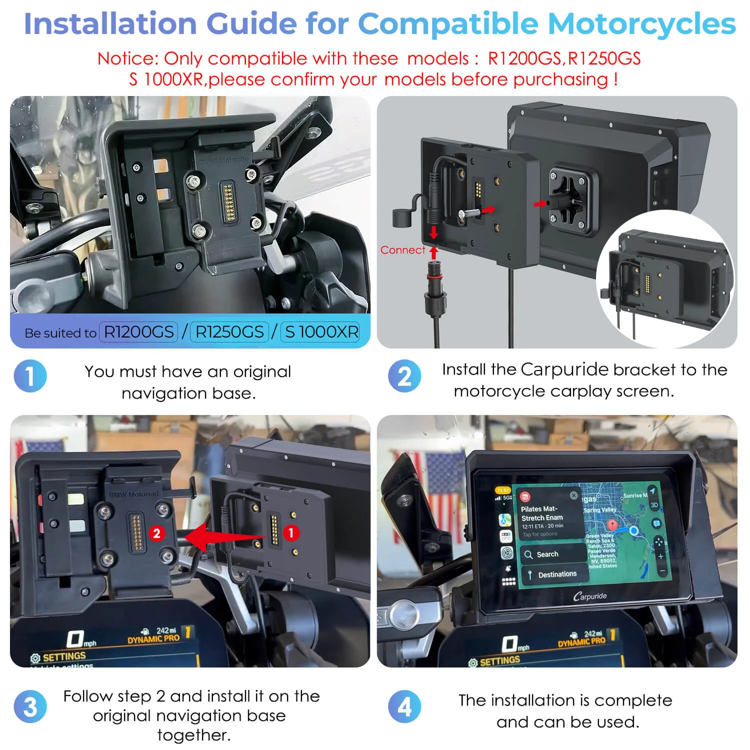 Carpuride Motorcycle Navigation Bracket - Image 3