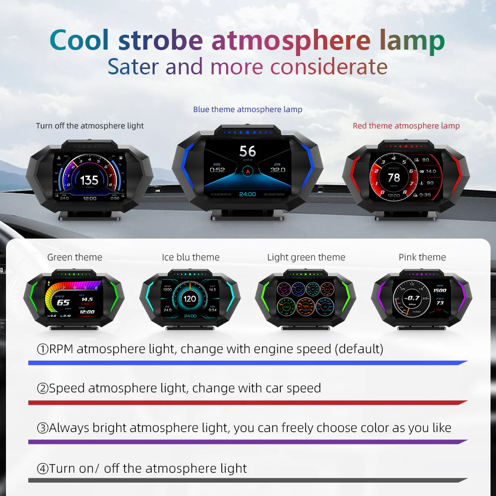 Carpuride P24 Newest Head-Up Display OBD2+GPS Smart Car HUD Gauge Digital Odometer - Image 6
