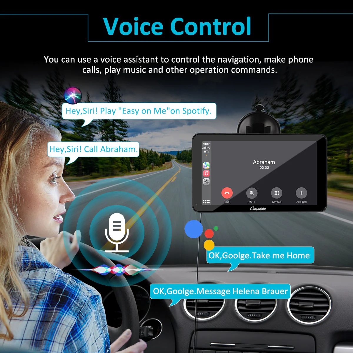 Carpuride Portable Wired CarPlay - Apple CarPlay/Android Auto /7"IPS Touch Screen/ Multimedia Bluetooth Navigation Dashboard Console - Image 5