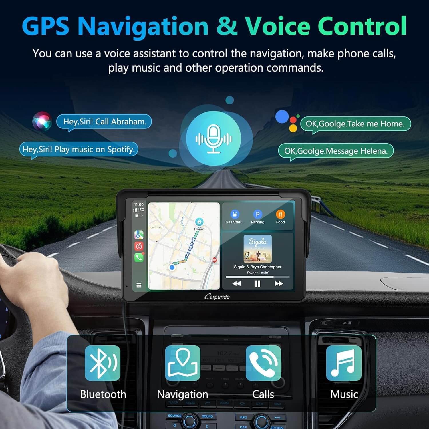 CARPURIDE V3 Portable Smart Multimedia Dashboard Console - Image 3