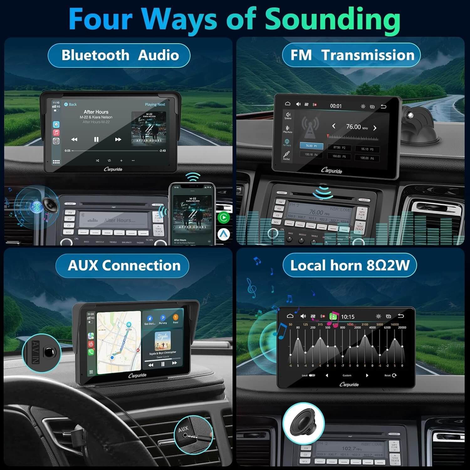 CARPURIDE V3 Portable Smart Multimedia Dashboard Console - Image 4