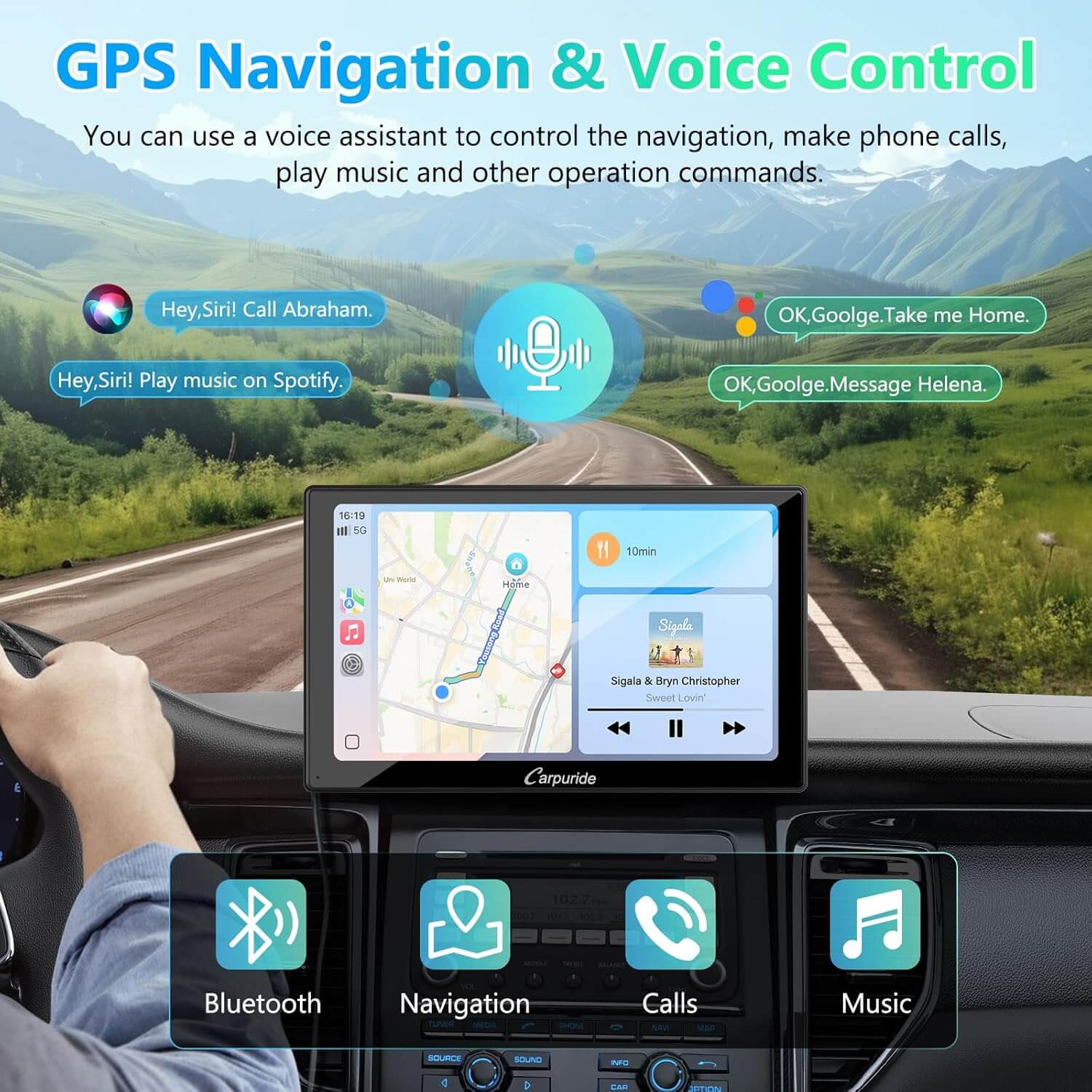 CARPURIDE V9 Portable Smart Multimedia Dashboard Console - Image 3