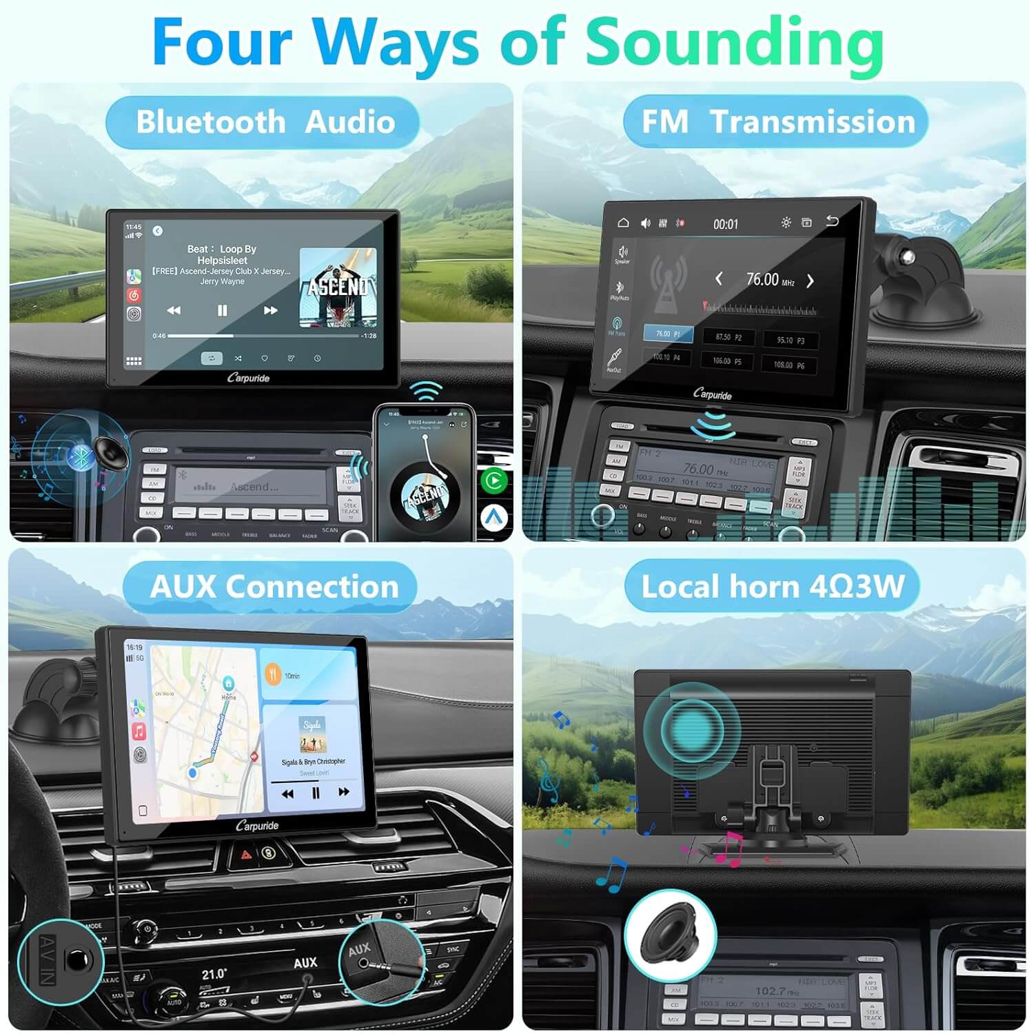 CARPURIDE V9 Portable Smart Multimedia Dashboard Console - Image 4