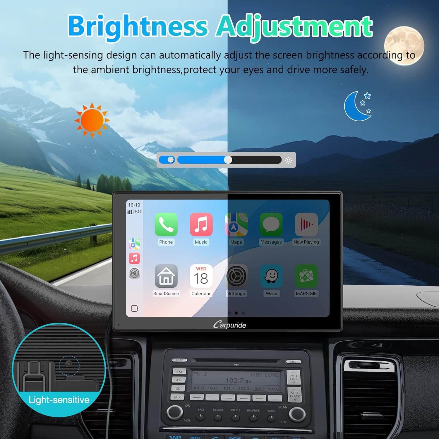 CARPURIDE V9 Portable Smart Multimedia Dashboard Console - Image 5