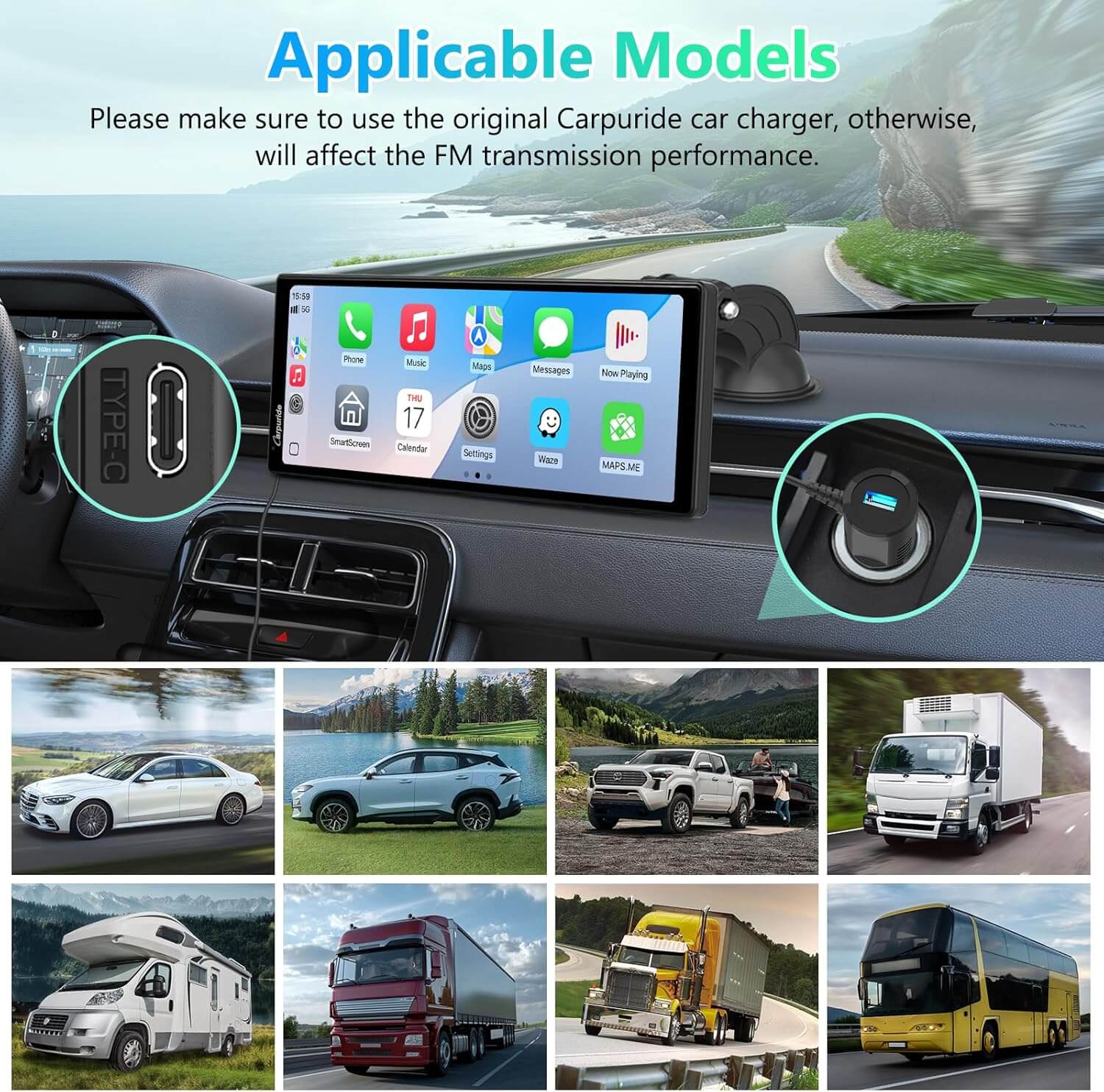 CARPURIDE V92R with Rear Camera optional Portable Smart Dashboard Console - Image 8