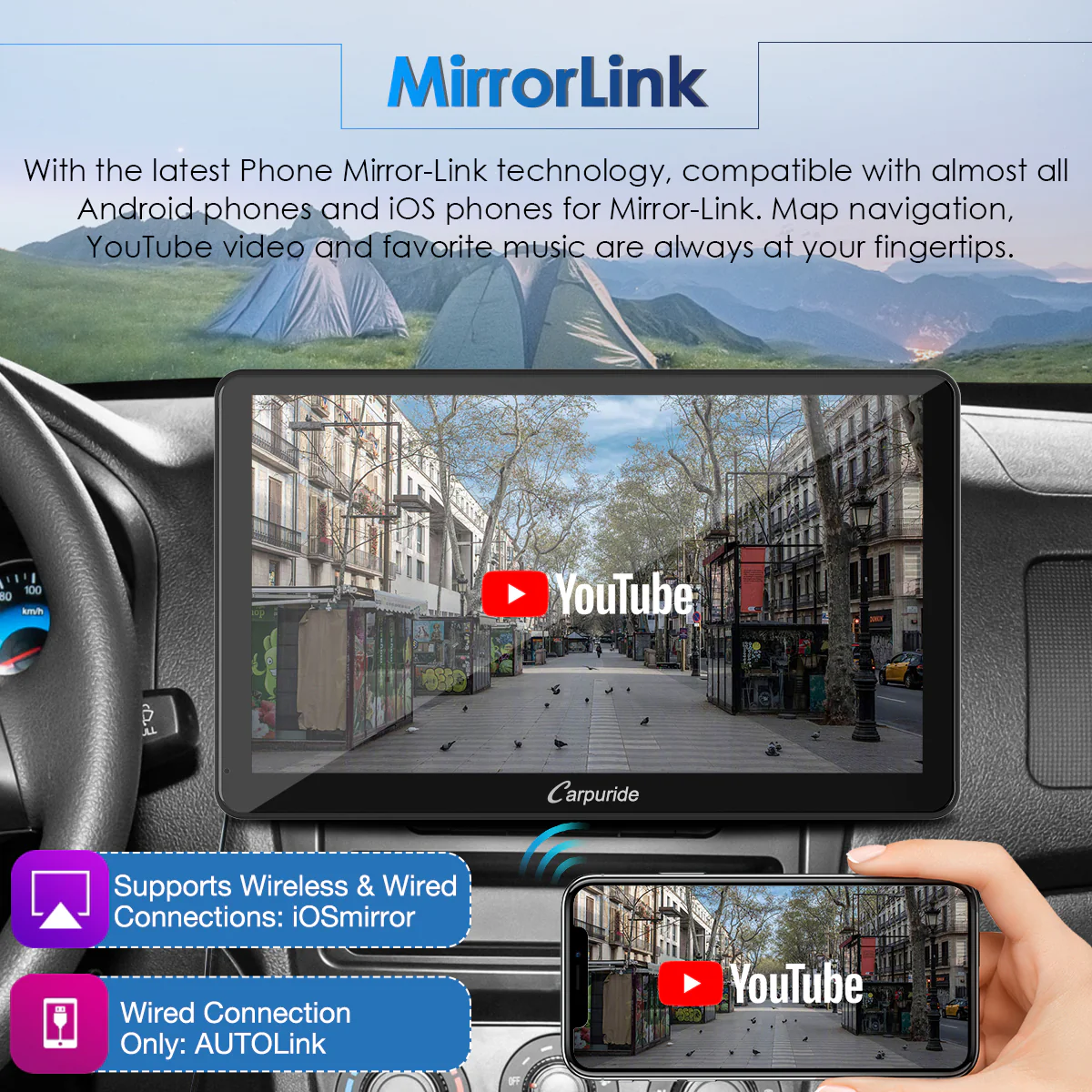 CARPURIDE W101 Portable Smart Multimedia Dashboard Console Suitable for Larger Vehicles - Image 6