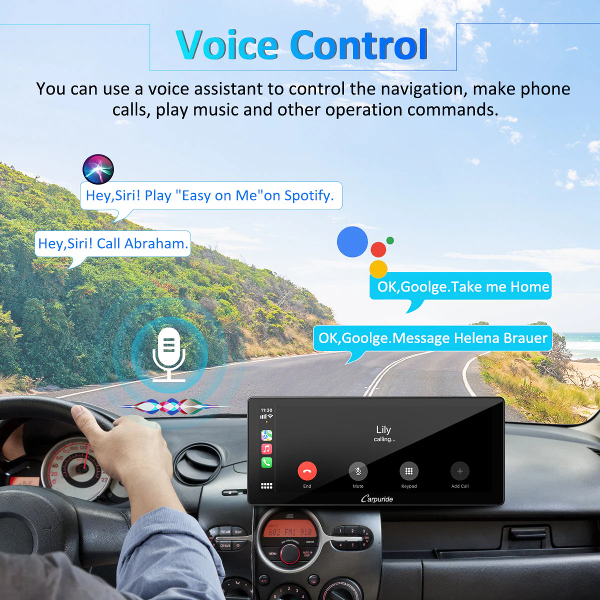 CARPURIDE W103 Portable Smart Multimedia Dashboard Console - Image 3