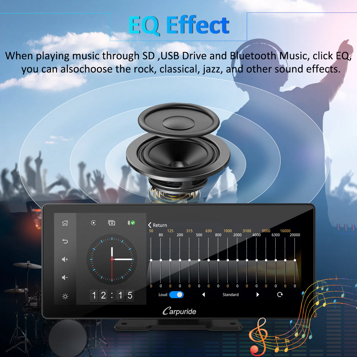 CARPURIDE W103 Portable Smart Multimedia Dashboard Console - Image 6