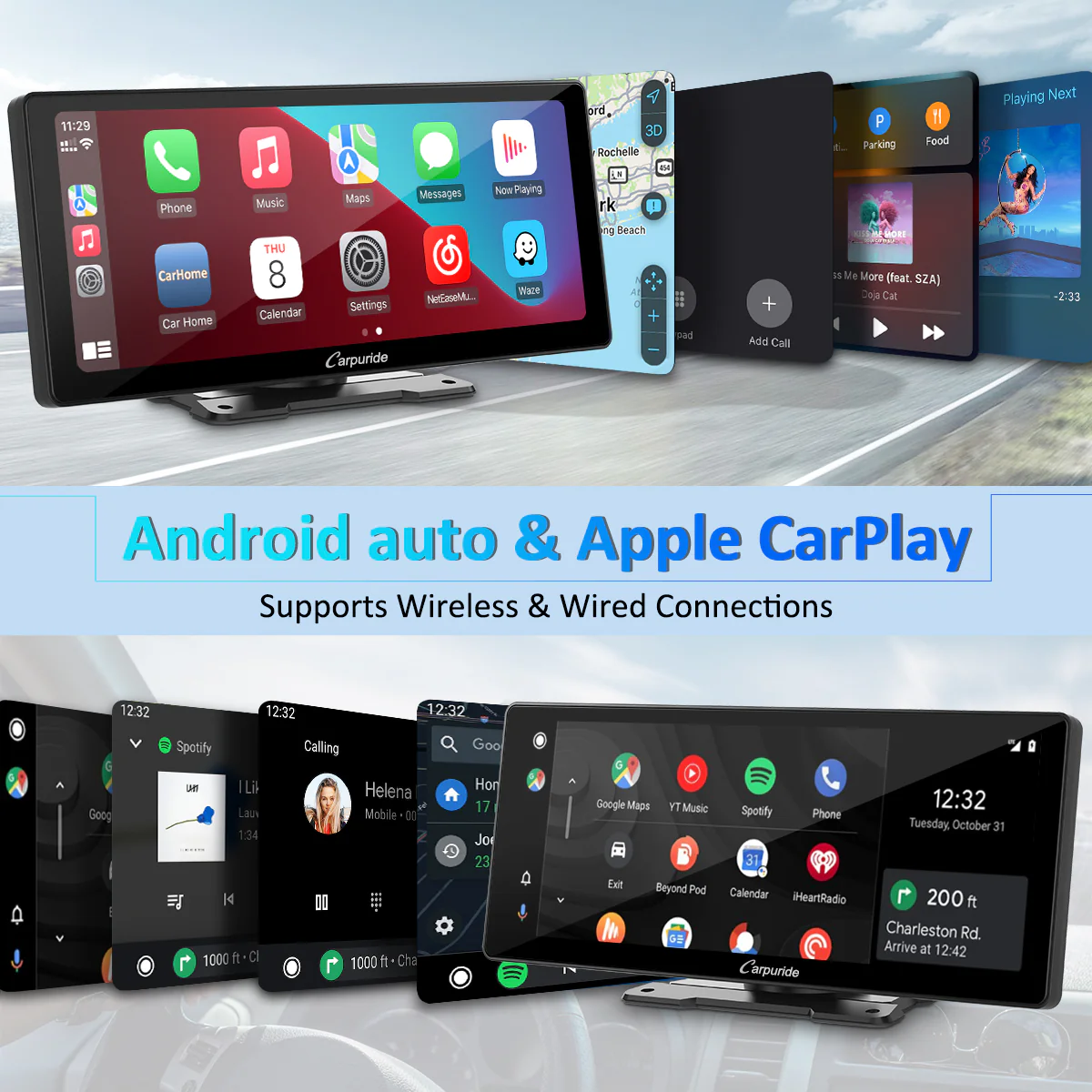 CARPURIDE W103 Portable Smart Multimedia Dashboard Console - Image 4