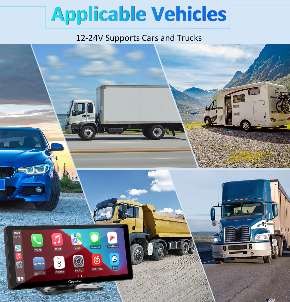CARPURIDE W103 Portable Smart Multimedia Dashboard Console - Image 7
