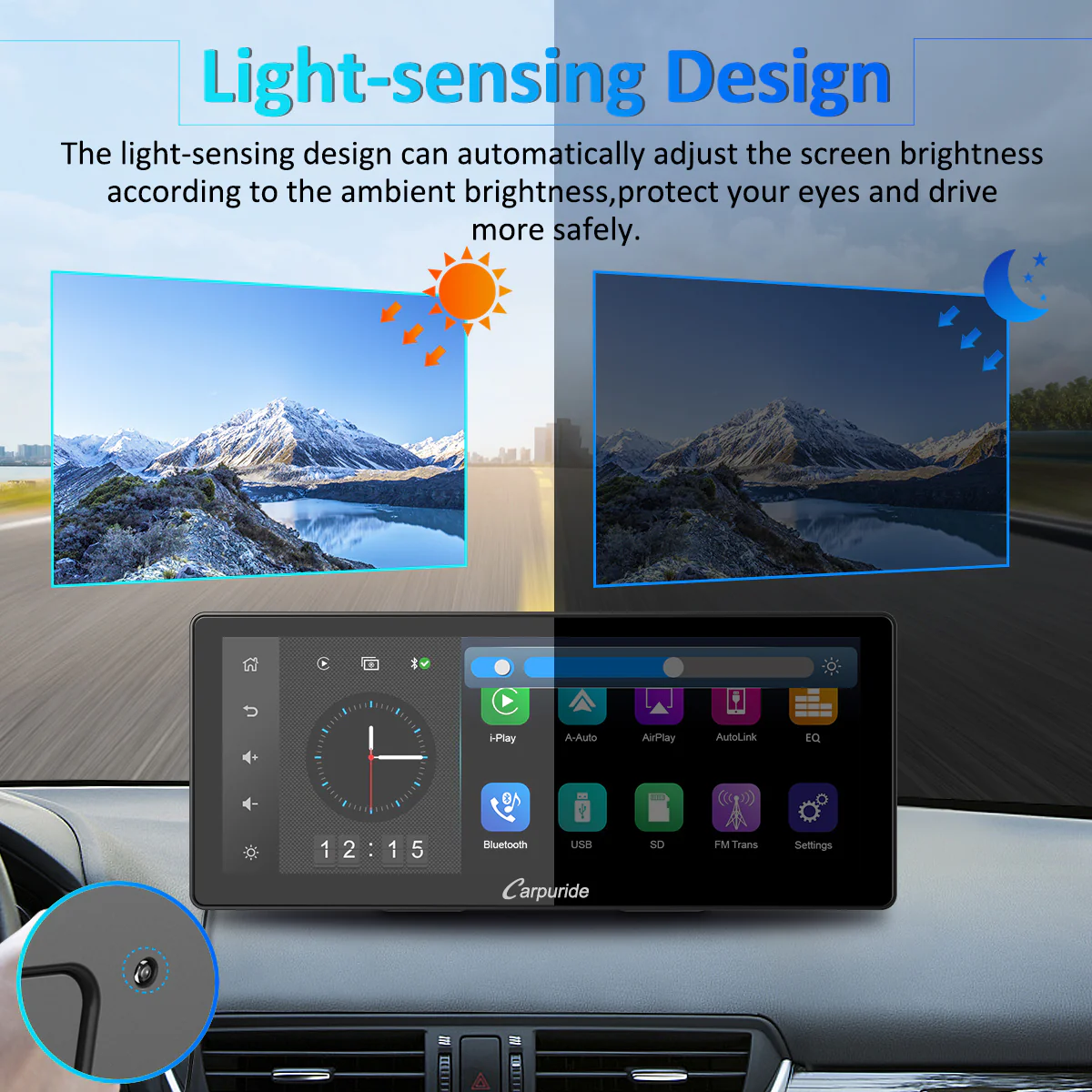 CARPURIDE W103 Portable Smart Multimedia Dashboard Console With Backup Camera - Image 5