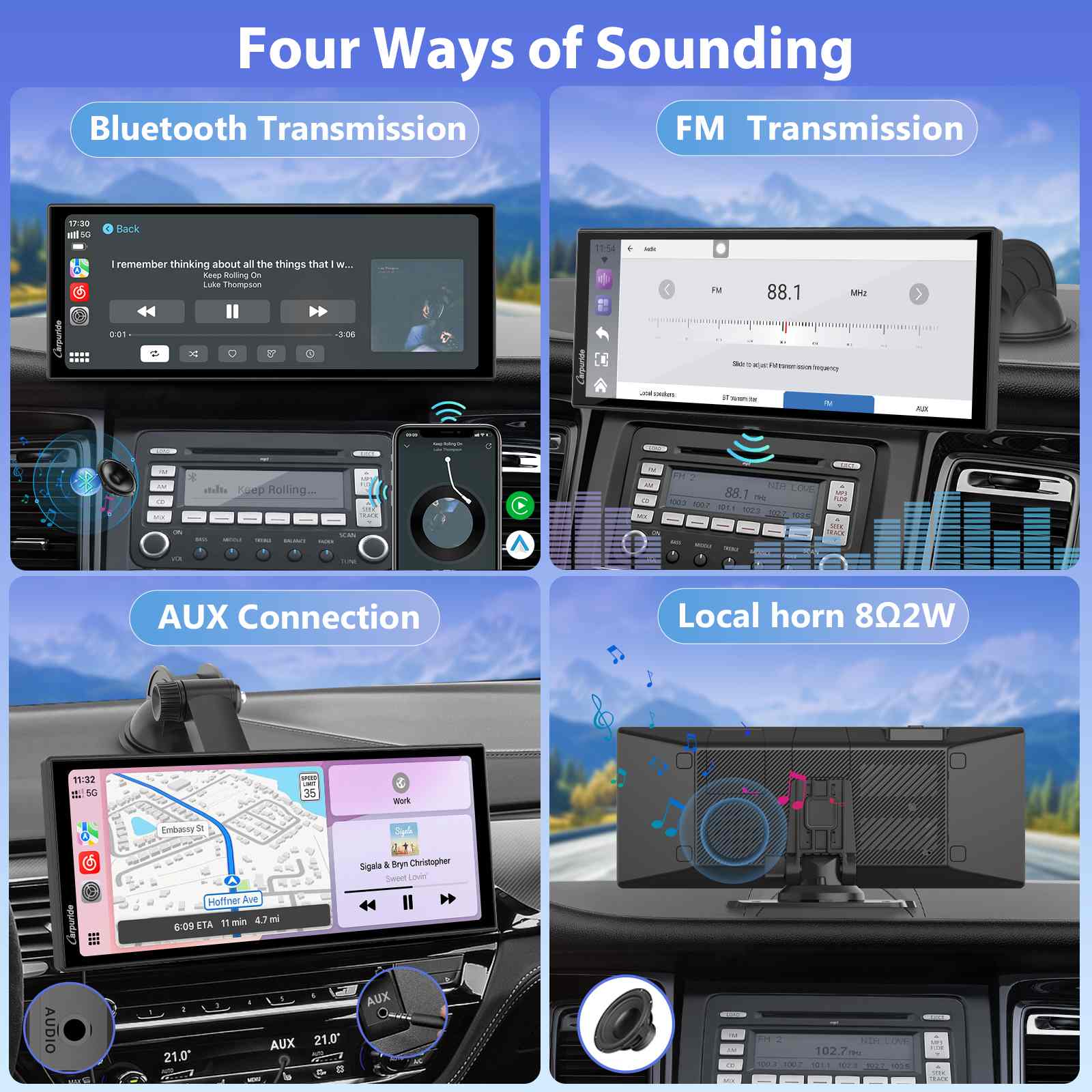 CARPURIDE W125P Portable Wireless Car Stereo, Support Install Pre-installed Apps - Image 6