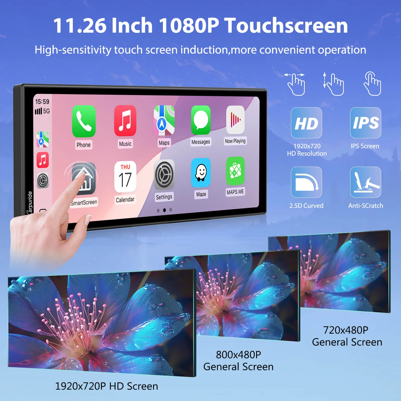 CARPURIDE W125P Portable Wireless Car Stereo, Support Install Pre-installed Apps - Image 7