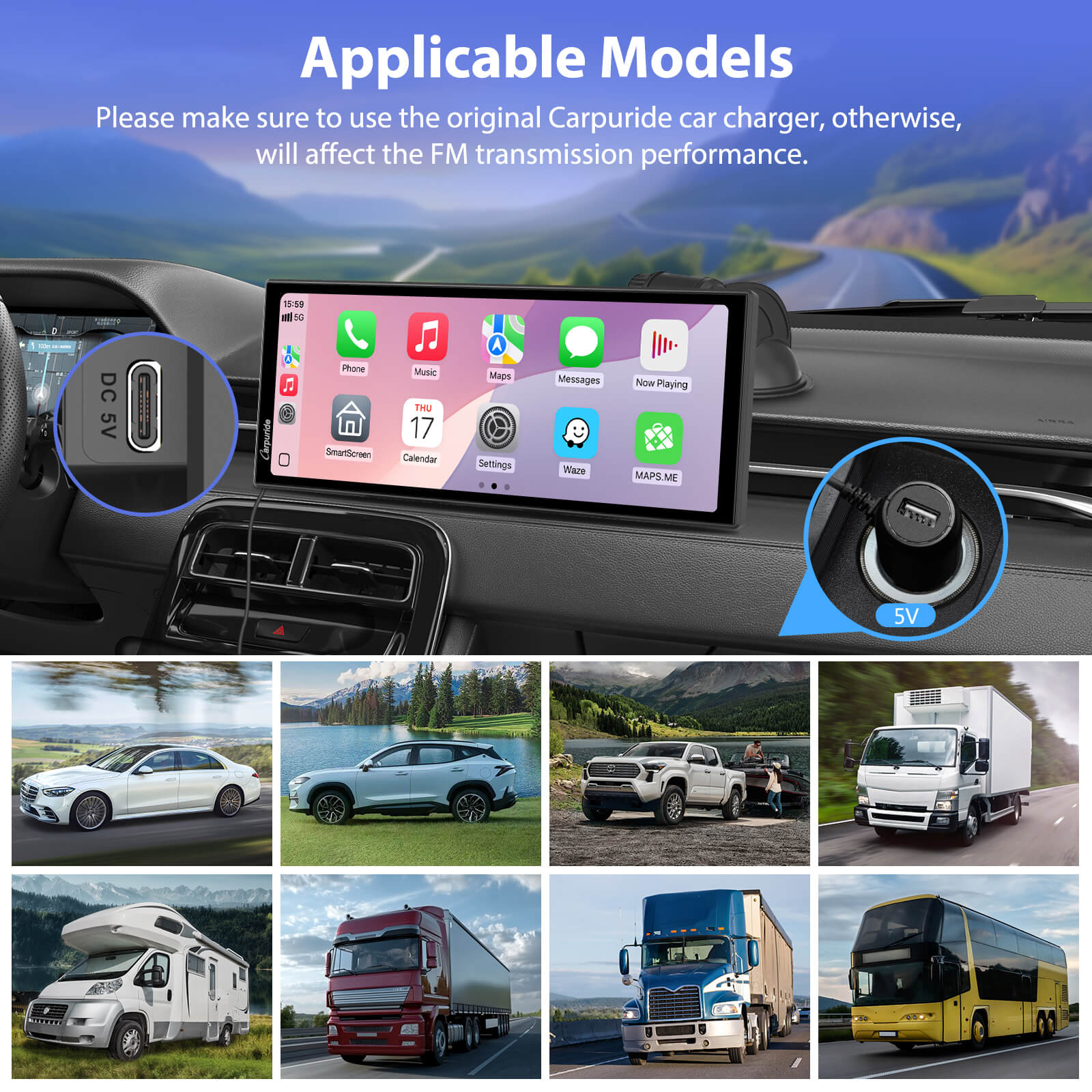 CARPURIDE W125P Portable Wireless Car Stereo, Support Install Pre-installed Apps - Image 8