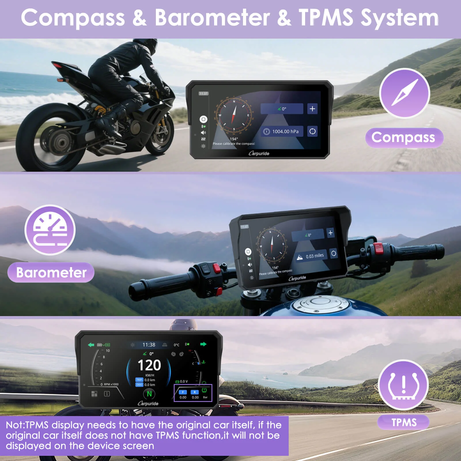 Carpuride W602BS 6" Motorcycle Stereo-Designed for BMW Motorcycle Compatible with Wonder Wheel Control - Image 8