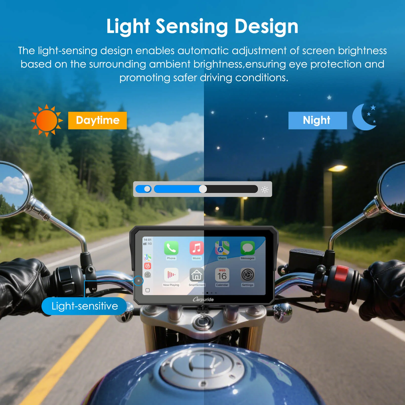 Carpuride W602S Pro with Optional TPMS | 6-Inch Motorcycle CarPlay  | Plug-and-Play BM05 Bracket with Type-C Port - Image 10