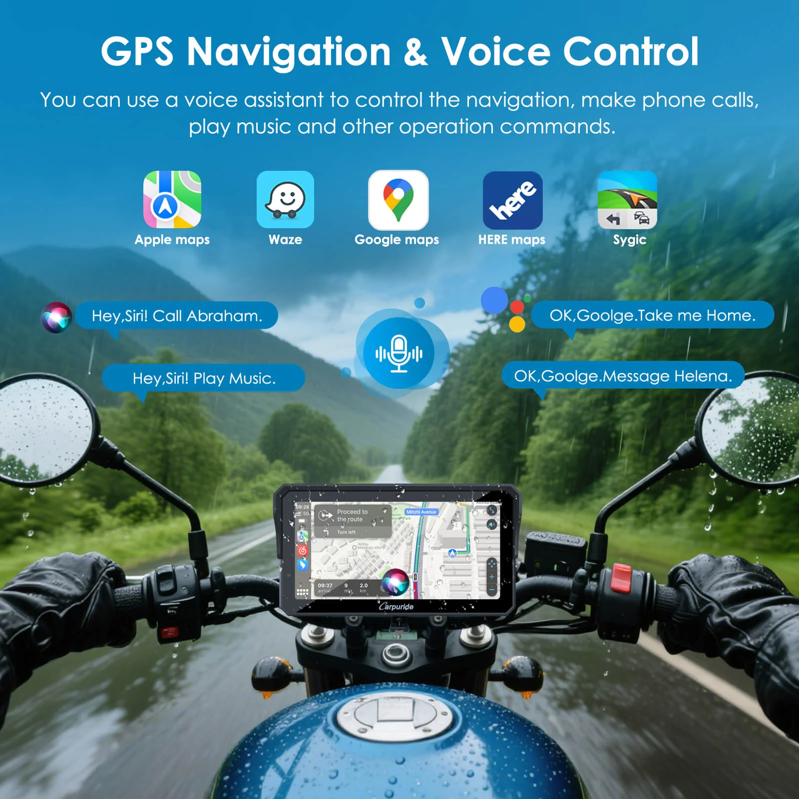 Carpuride W602S Pro with Optional TPMS | 6-Inch Motorcycle CarPlay  | Plug-and-Play BM05 Bracket with Type-C Port - Image 4