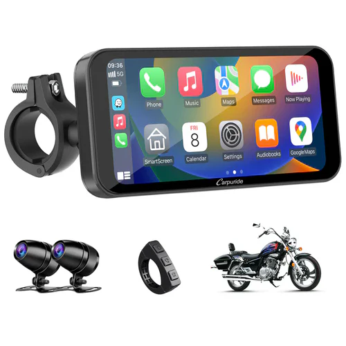 Carpuride W603D with TPMS Option | Wireless Portable Motorcycle Stereo with HD Dual Cameras - Image 12