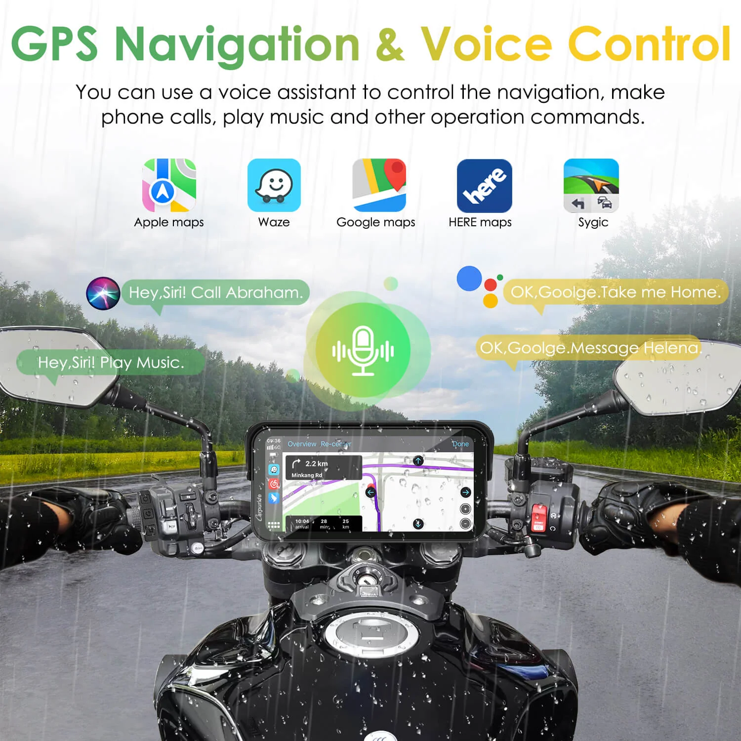 Carpuride W603D with TPMS Option | Wireless Portable Motorcycle Stereo with HD Dual Cameras - Image 4