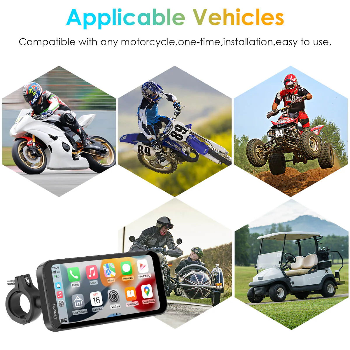 Carpuride W603 Wireless Portable Waterproof IP67 Motorcycle Stereo - Image 10