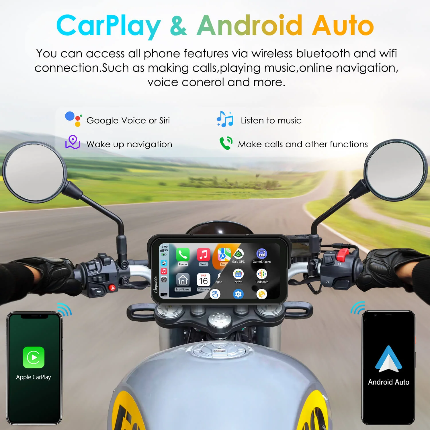 Carpuride W603 Wireless Portable Waterproof IP67 Motorcycle Stereo - Image 3