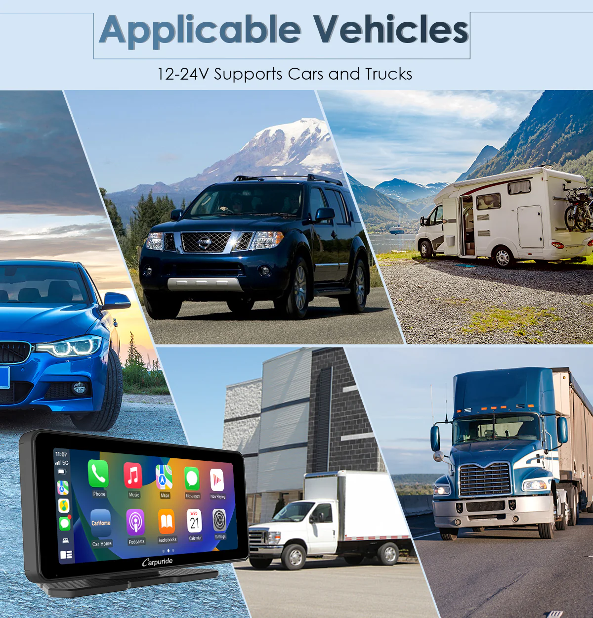 CARPURIDE W609 Portable Smart Multimedia Dashboard Console - Image 11