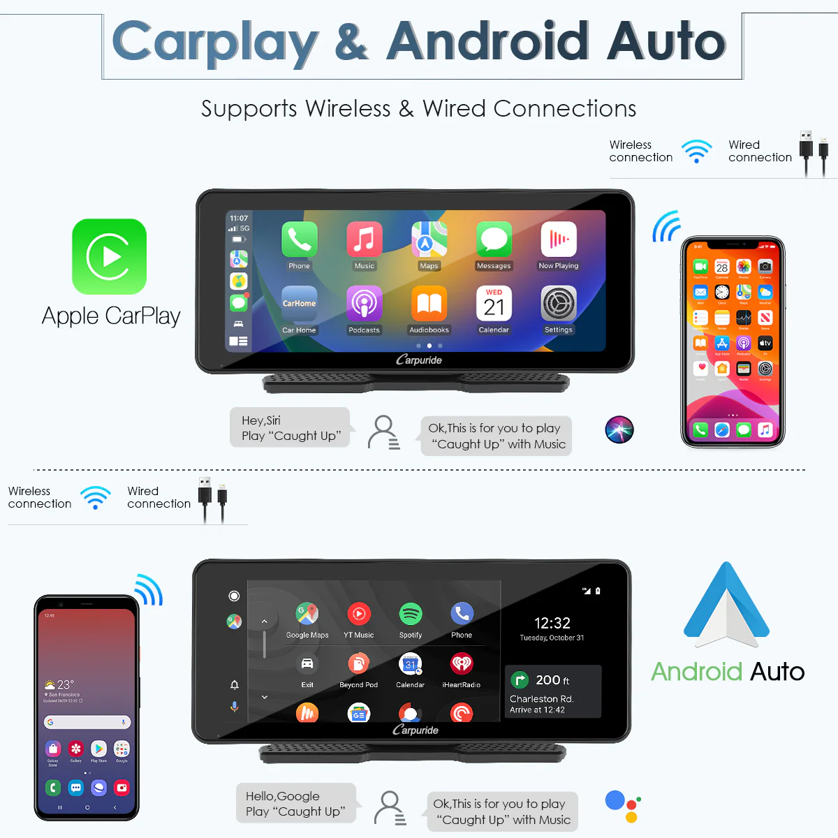 CARPURIDE W609 Portable Smart Multimedia Dashboard Console - Image 3
