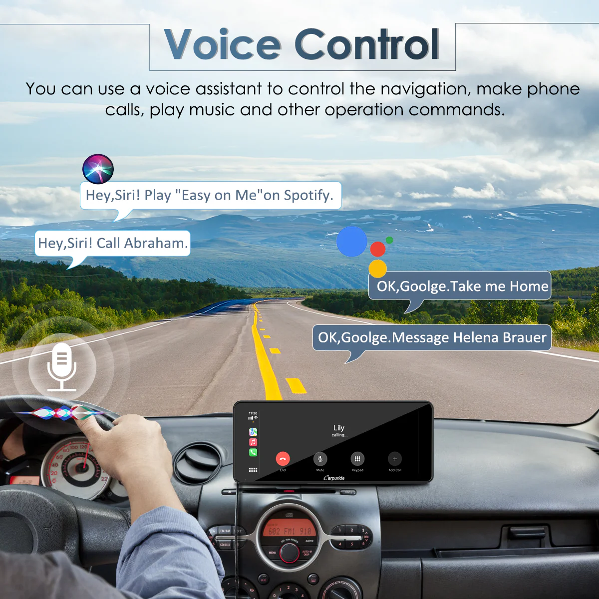 CARPURIDE W609 Portable Smart Multimedia Dashboard Console - Image 5