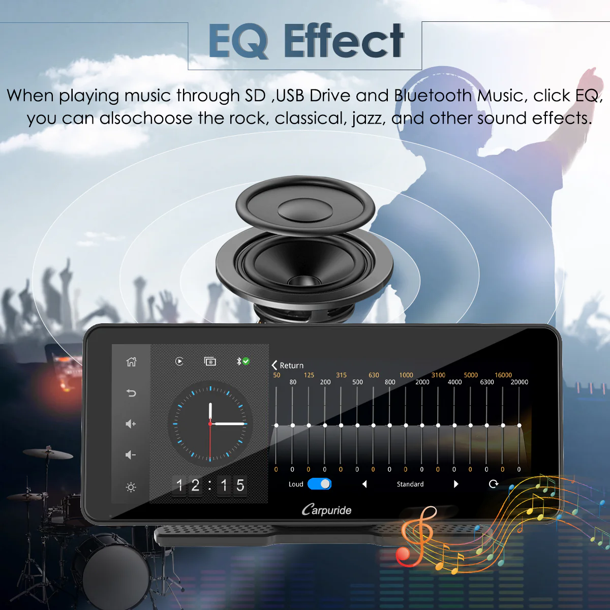 CARPURIDE W609 Portable Smart Multimedia Dashboard Console - Image 7