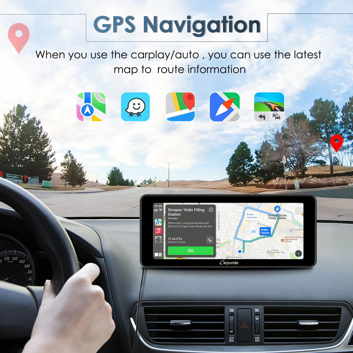 CARPURIDE W609 Portable Smart Multimedia Dashboard Console With Backup Camera - Image 4