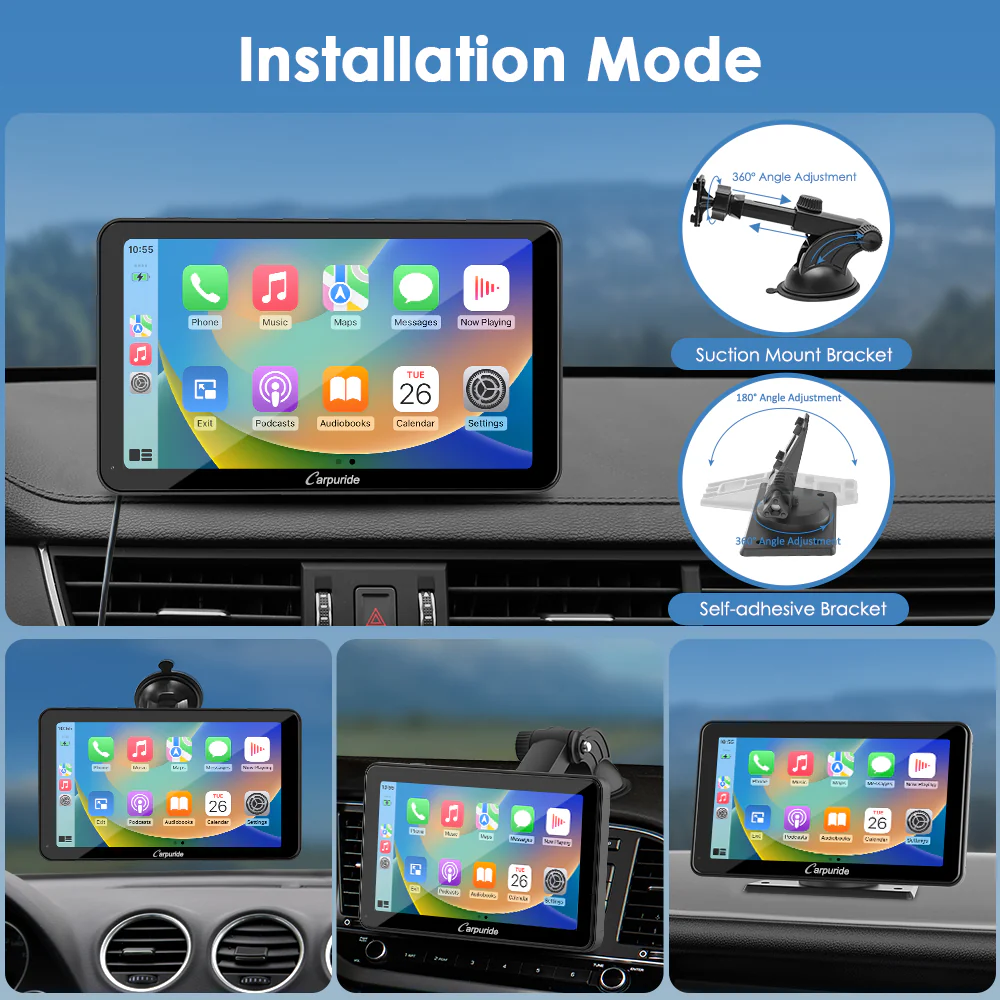 CARPURIDE W701 Plus Portable Wireless Car Stereo, Support Install Apps - Image 11